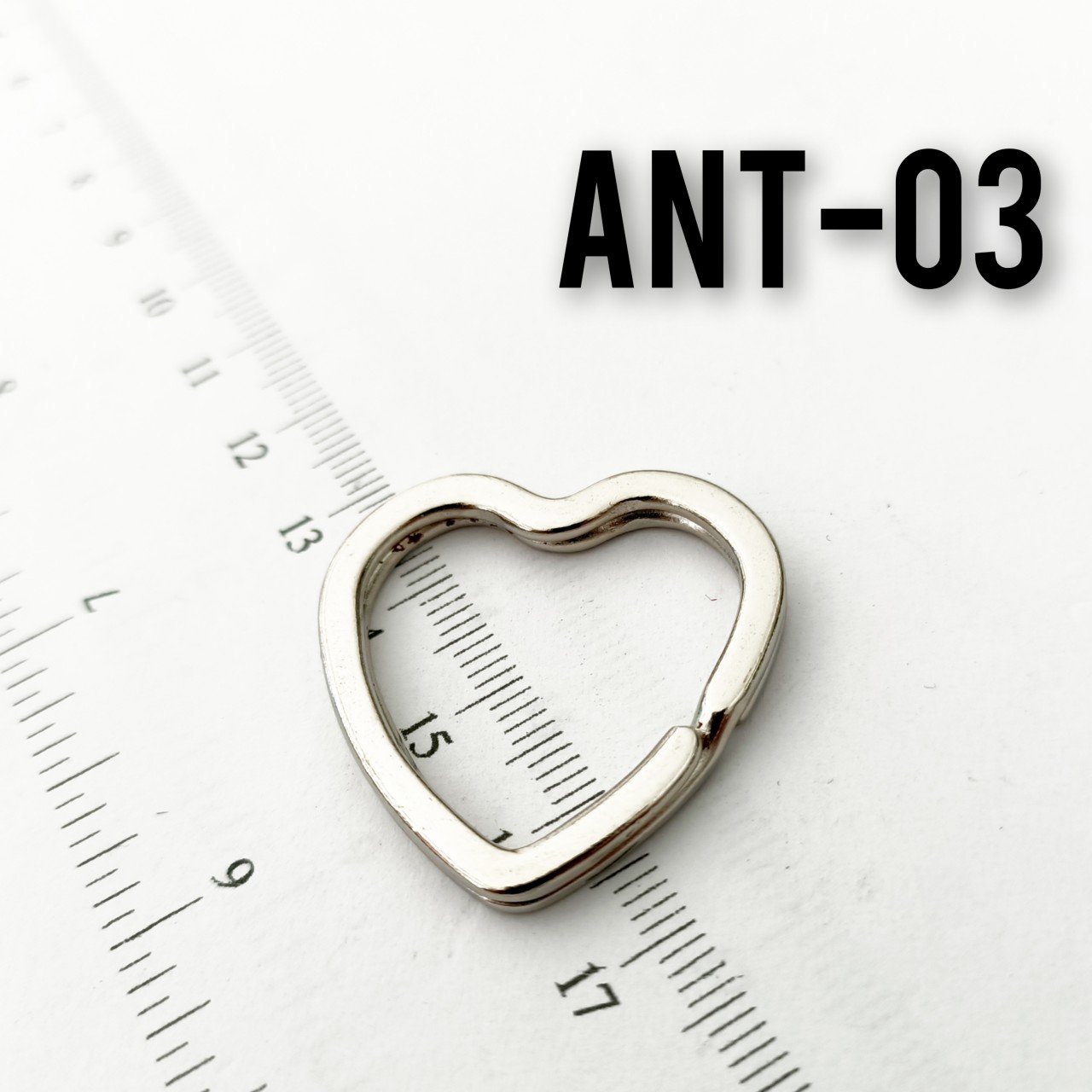 Ant-03 24 Nikel Kaplama Kalp Anahtarlık Halkası 31 mm