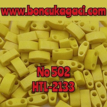 No:502 Miyuki Half-Tila , Half Tila Boncuk HTL 2311 Mat Kanarya Sarı 5 gr