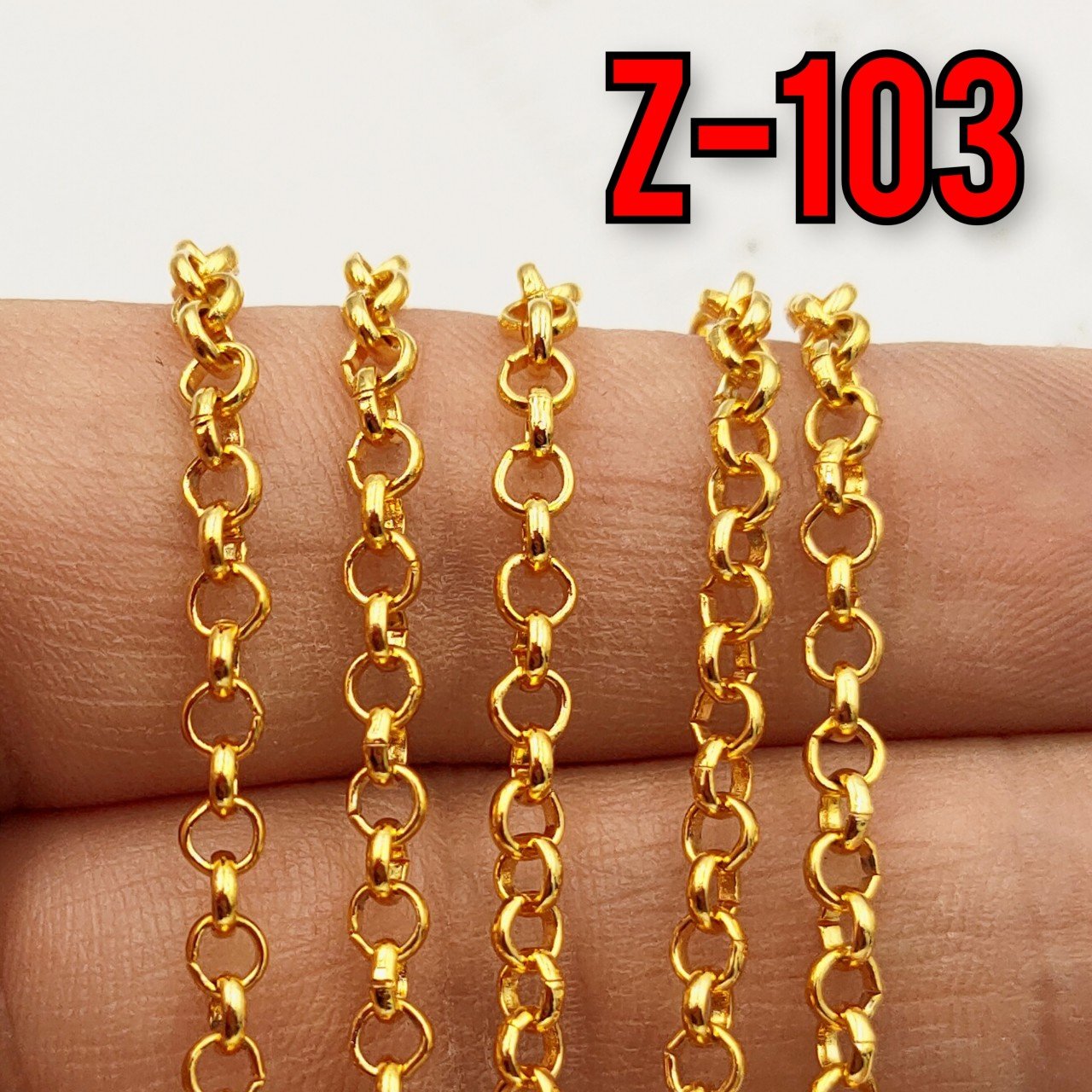 No : 103 24 Ayar Altın Kaplama Doç Zincir 3 mm