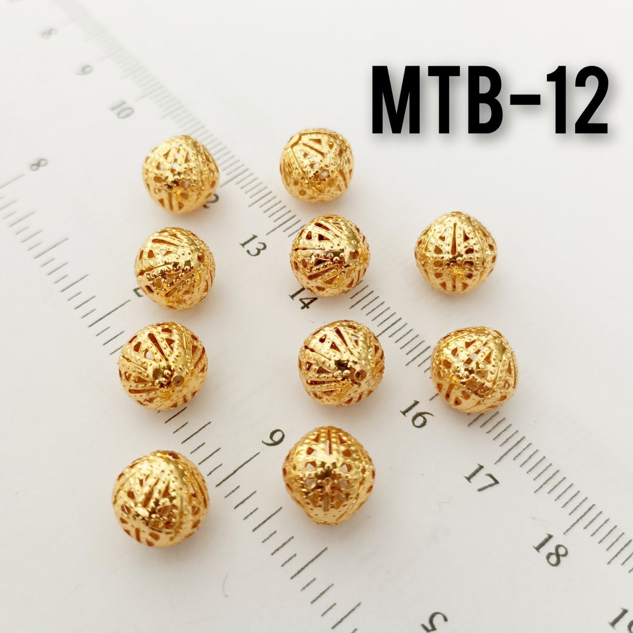 MTB-12 Altın Kaplama Dantel Top 10 mm