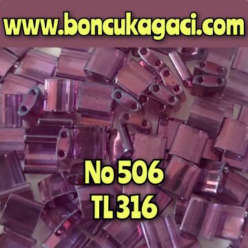 No: 506 Miyuki Boncuk , MİYUKİ TİLA  BONCUK TL316 Parlak Yarı Şeffaf Mor 5 gr