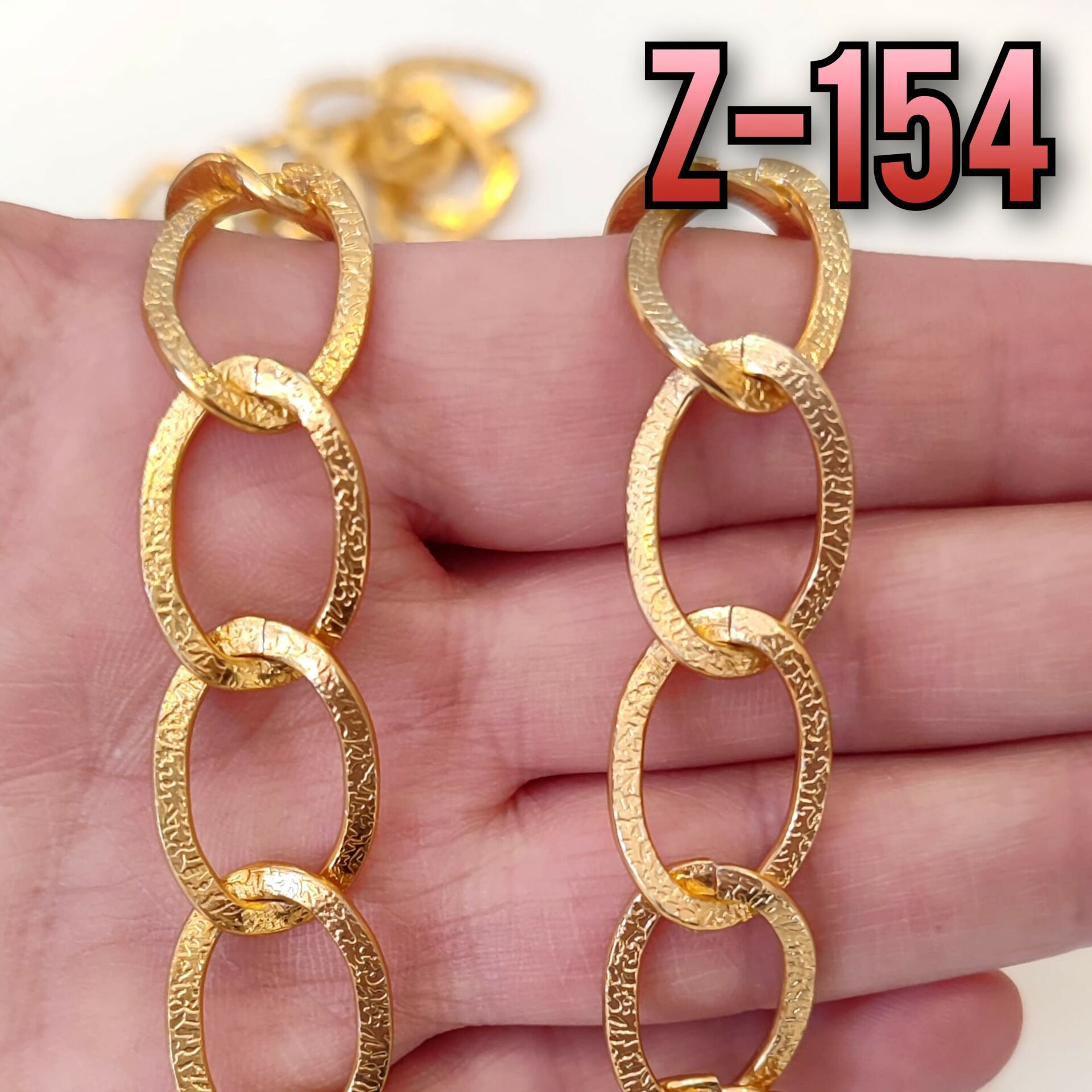 No : 154 Altın Renk Alüminyum Zincir 21*14.5 ( Çanta Zinciri )