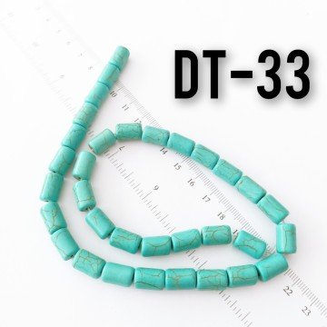 DT-033 İmitasyon Silindir Turkuaz Taşı 12 x 8 mm