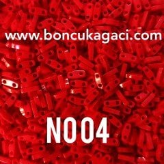 No: 04 Miyuki Quarter Tila , Çeyrek Tila Boncuk QTL408 Parlak Kırmızı 5 gr