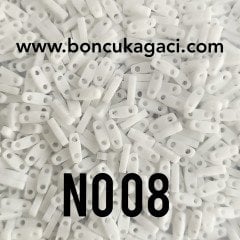 No: 08 Miyuki Quarter Tila , Çeyrek Tila Boncuk QTL402F Mat Beyaz 5 gr
