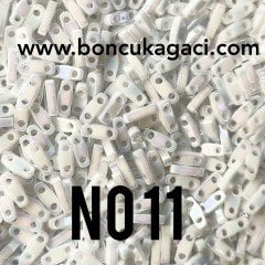 No: 11 Miyuki Quarter Tila , Çeyrek Tila Boncuk QTL471 Sedefli Renkli Beyaz  5 gr