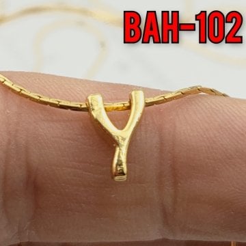 BAH-102 24 Ayar Altın Kaplama Y Harfi Boncuk