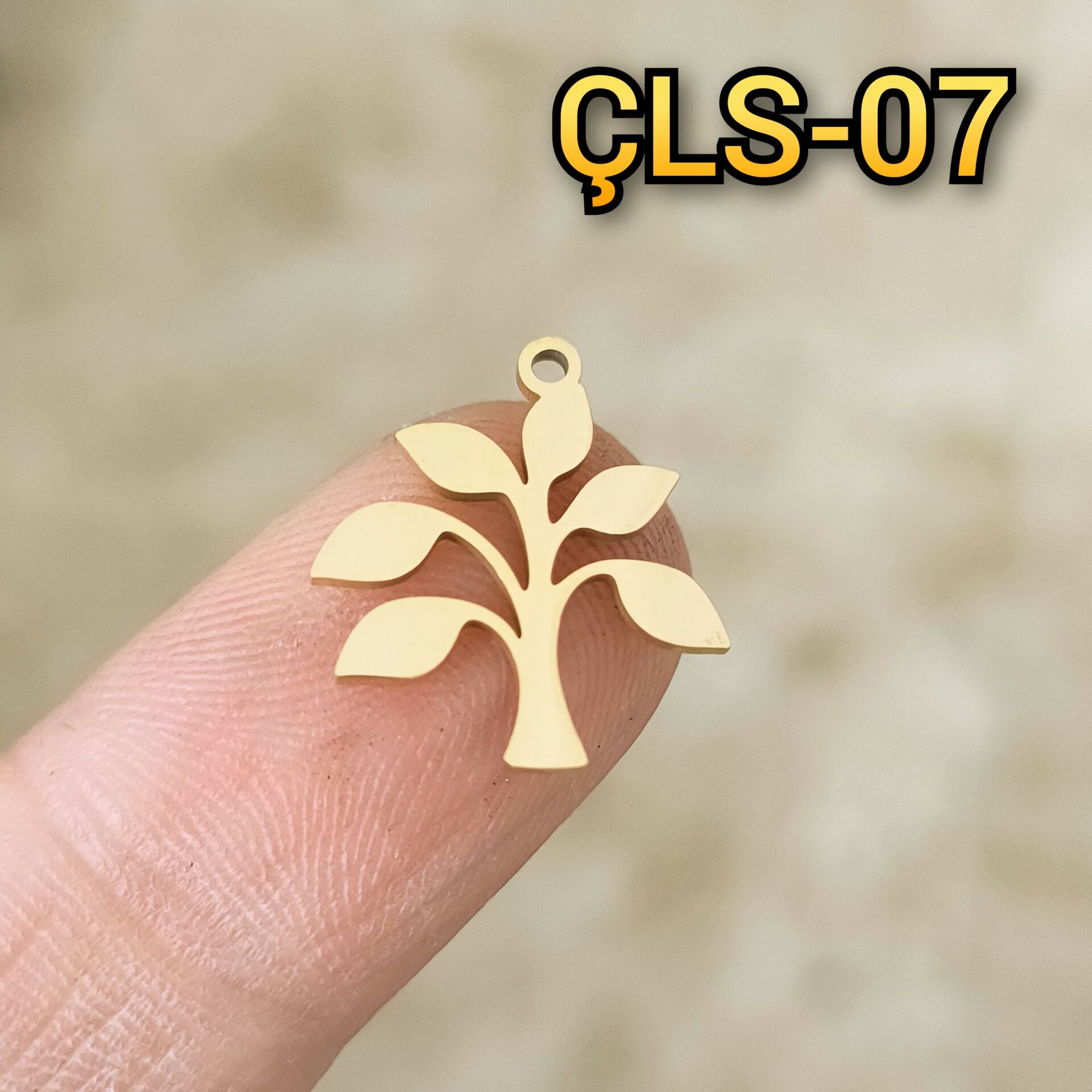 ÇLS-07 Altın Renk 304 Çelik Ağaç Sallantı - Kolye Ucu