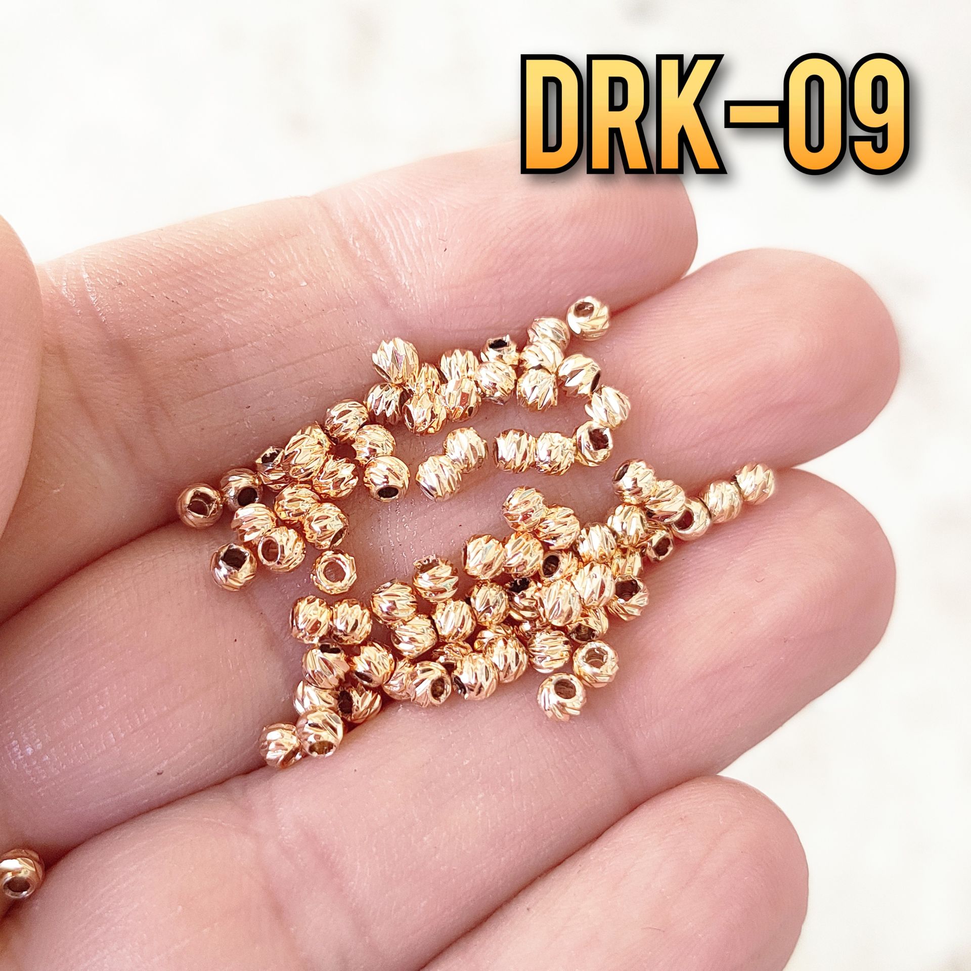 DRK-09 Lak Altın Kaplama Dorika Boncuk 3 mm