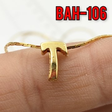 BAH-106 24 Ayar Altın Kaplama T Harfi Boncuk
