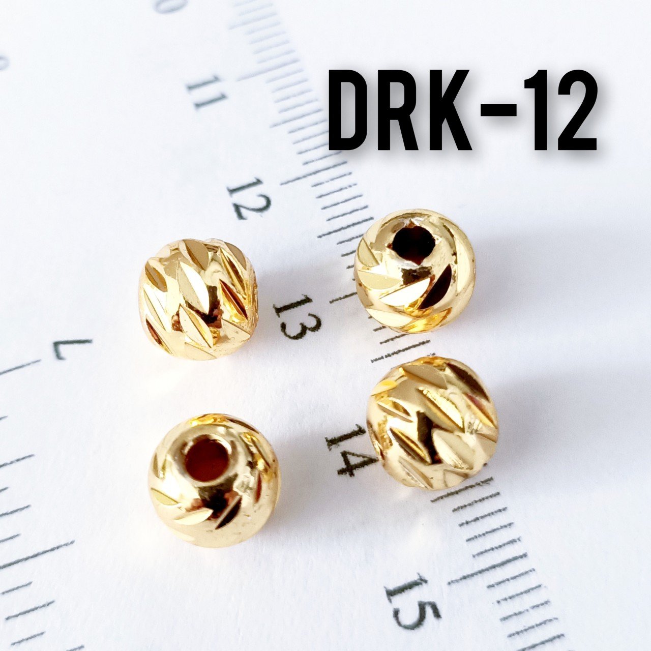 DRK-12 Lak Altın Kaplama Dorika Boncuk 8 mm