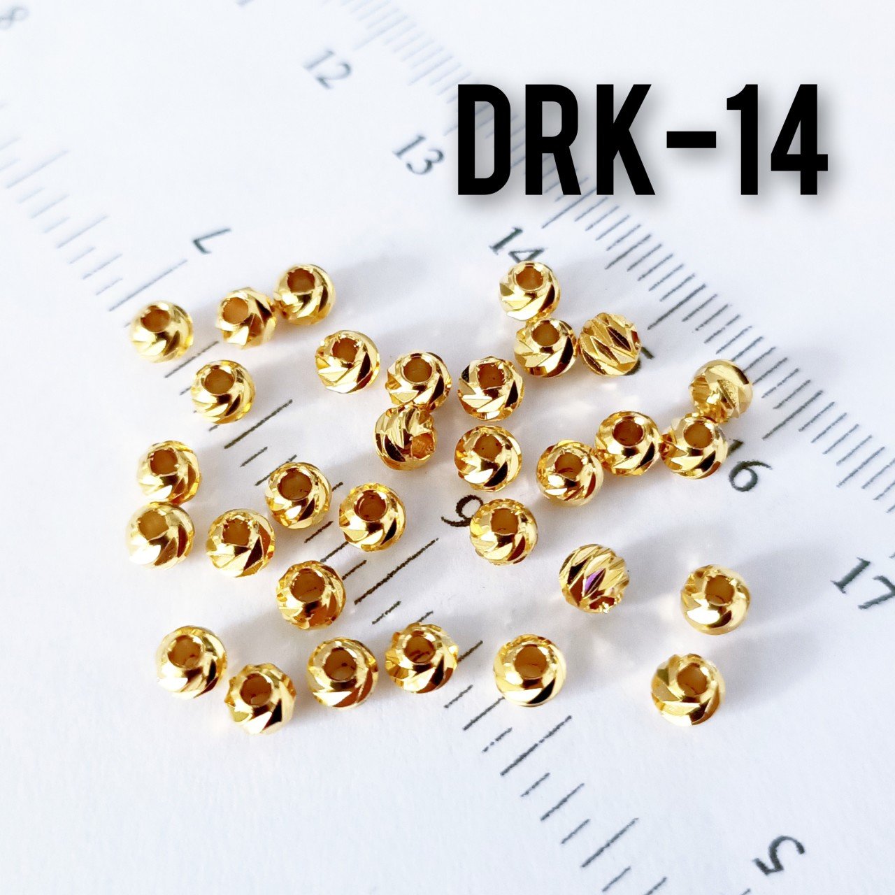 DRK-14 24 Ayar Altın Kaplama Dorika Boncuk 4 mm