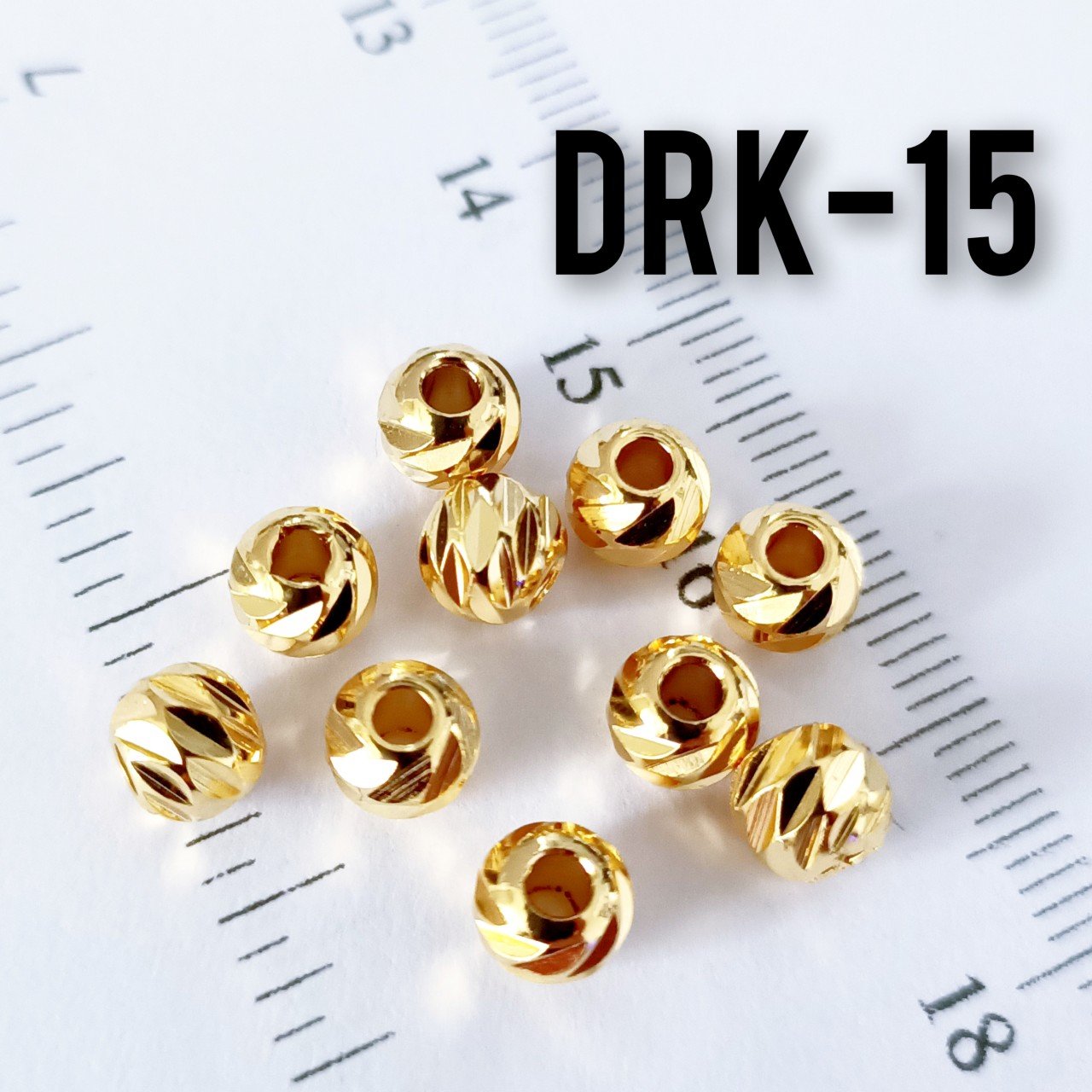 DRK-15 24 Ayar Altın Kaplama Dorika Boncuk 6 mm