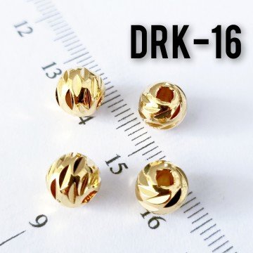 DRK-16 24 Ayar Altın Kaplama Dorika Boncuk 8 mm