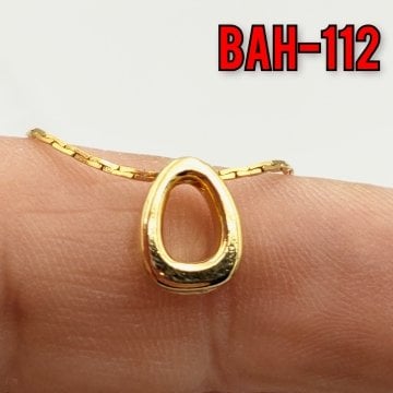BAH-112 24 Ayar Altın Kaplama O Harfi Boncuk