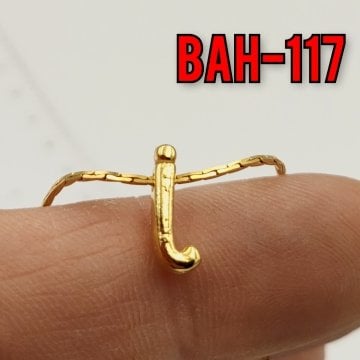 BAH-117 24 Ayar Altın Kaplama J Harfi Boncuk