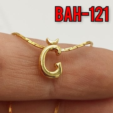 BAH-121 24 Ayar Altın Kaplama Ğ Harfi Boncuk
