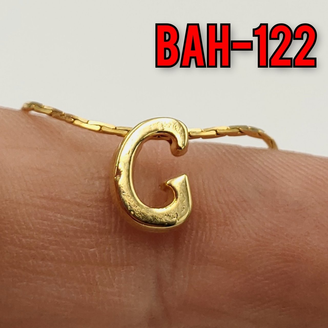 BAH-122 24 Ayar Altın Kaplama G Harfi Boncuk