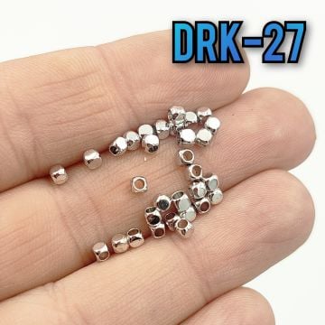 DRK-27 Rodyum Kaplama Küp Dorika Boncuk 2.5 mm