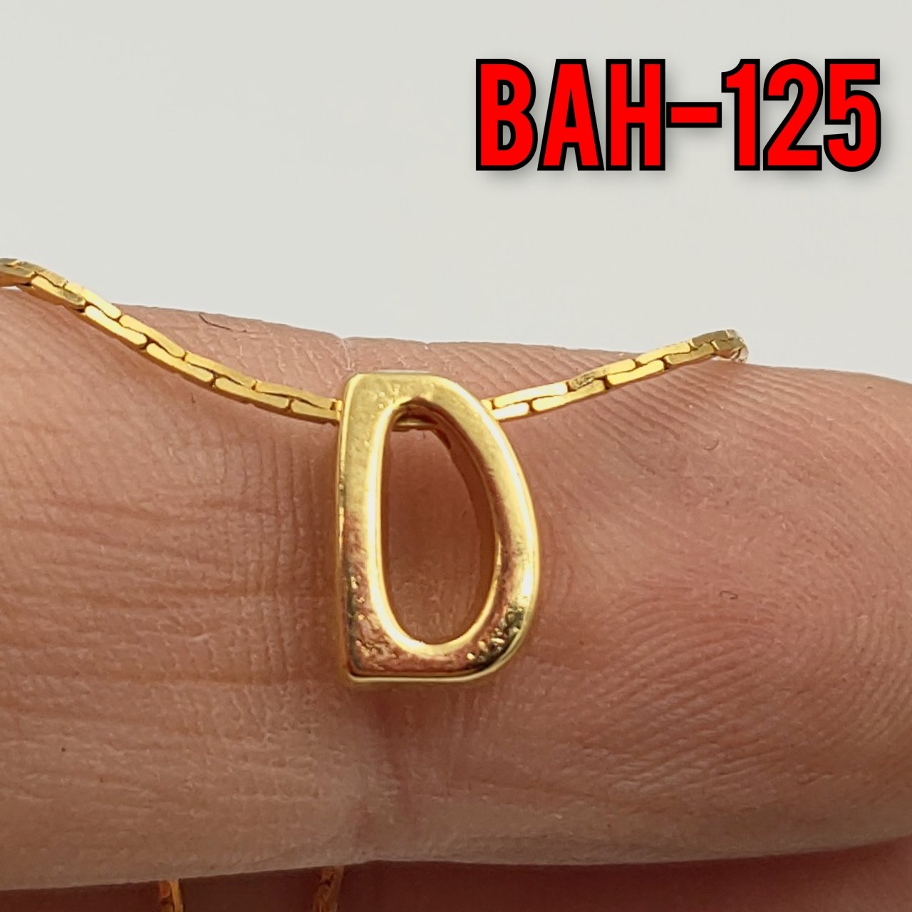 BAH-125 24 Ayar Altın Kaplama D Harfi Boncuk