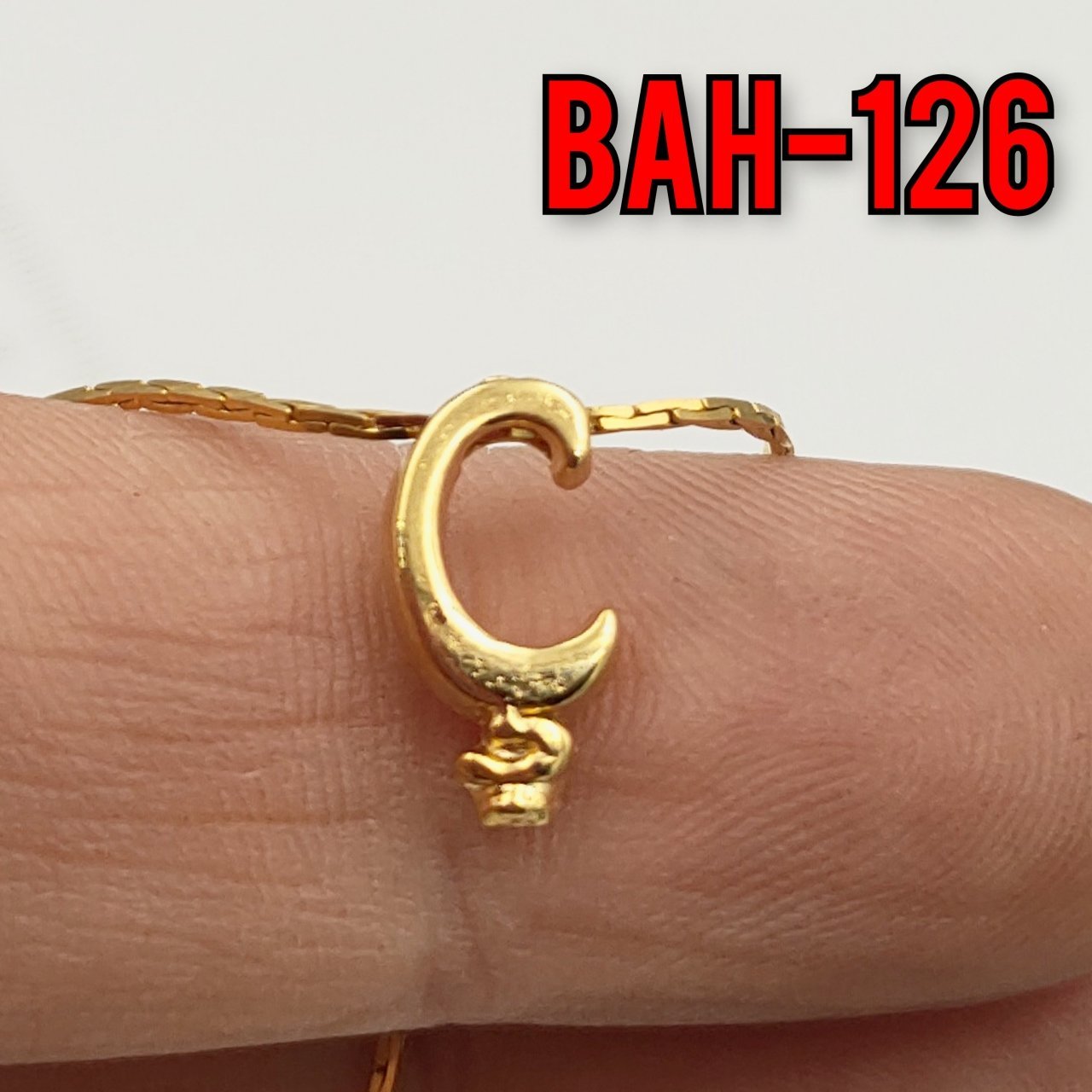 BAH-126 24 Ayar Altın Kaplama Ç Harfi Boncuk