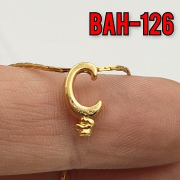 BAH-126 24 Ayar Altın Kaplama Ç Harfi Boncuk