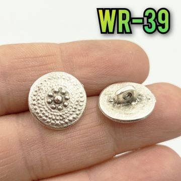 WR-39 Gümüş Kaplama Wrap Düğmesi 15 mm