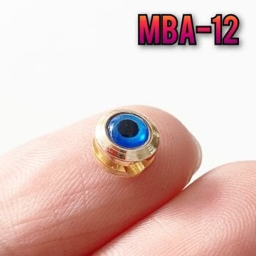 MBA-12 Altın Kaplama Oluklu Pirinç Gözlü Boncuk 7 mm