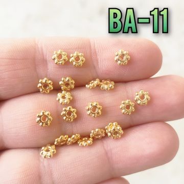 BA 11 24 Ayar Altın Kaplama Çiçek Boncuk Arası 5*1.5 mm