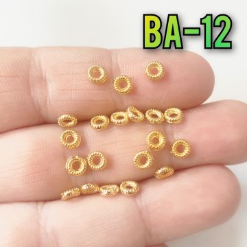 BA 12 24 Ayar Altın Kaplama Boncuk Arası 4.5*1.5 mm