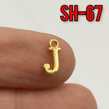 SH-67 24 Ayar Altın Kaplama J Harf Sallantı