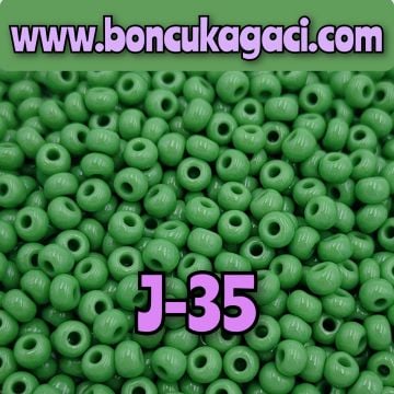 J-35 Opak Yeşil Preciosa Jabloneks Kum Boncuk 8/0 (3mm)