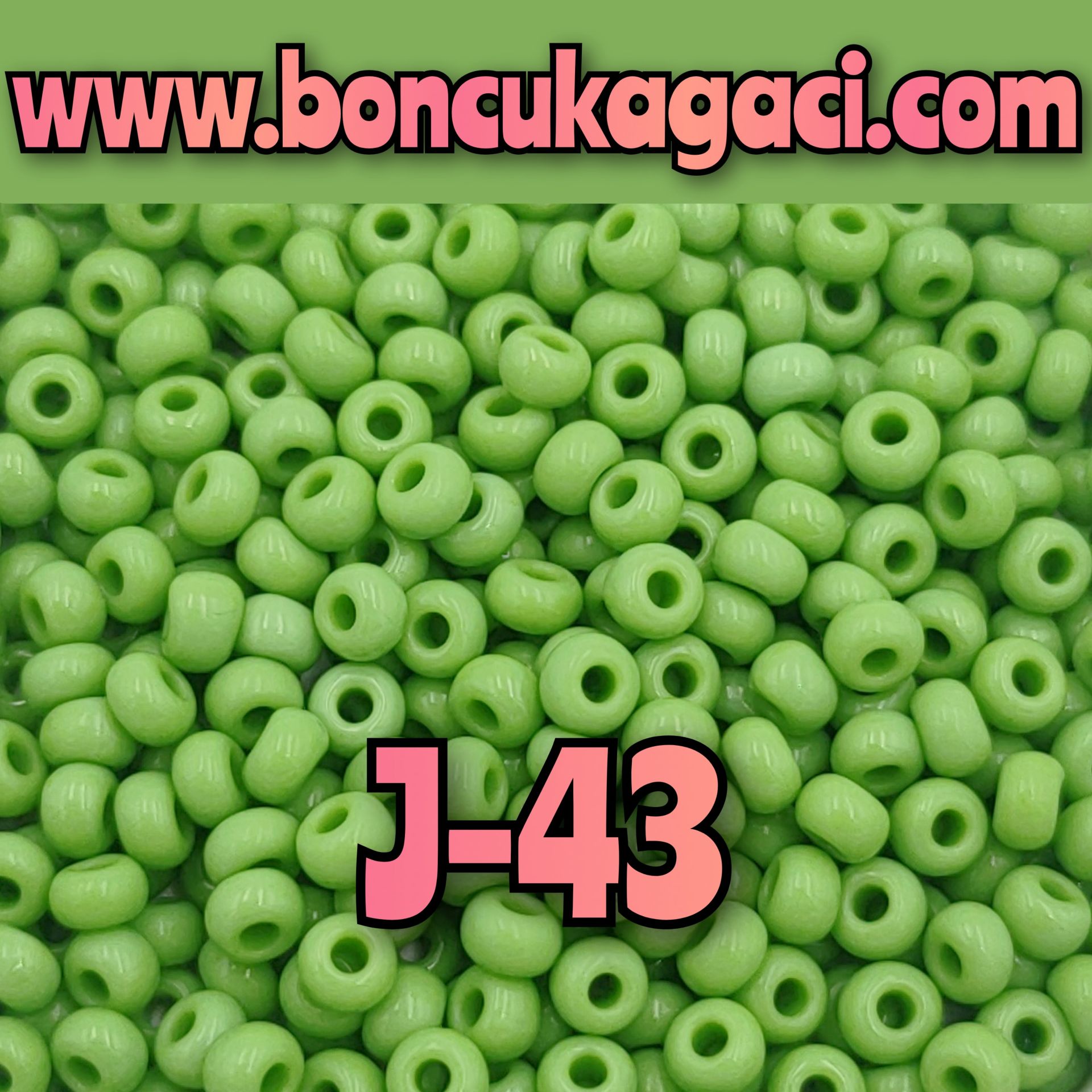 J-43 Yeşil Renk Preciosa Jabloneks Kum Boncuk 8/0 (3mm)