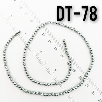 DT-078 Çek Kristali Kesimli Gümüş Renk Hematit 3 mm