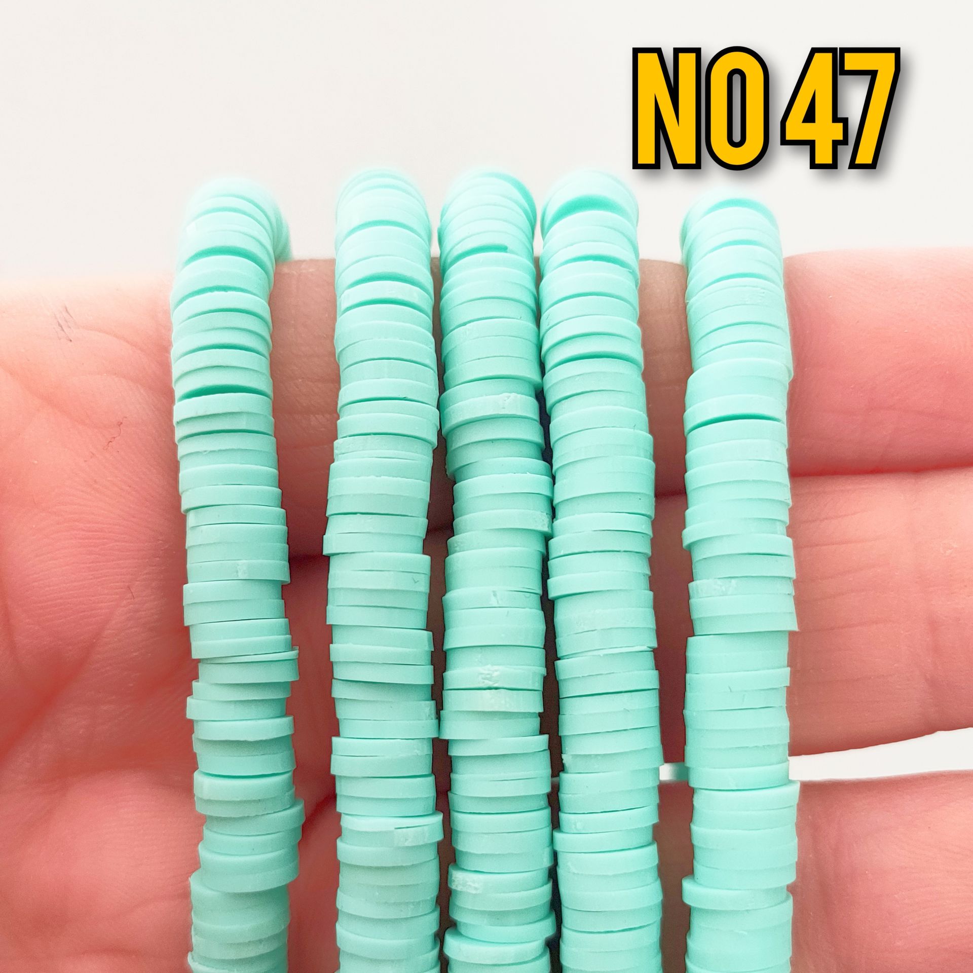 No : 47 Açık Pastel Turkuaz Fimo Hamur Boncuk