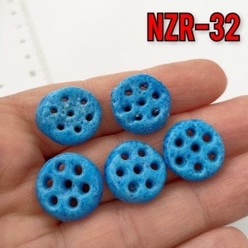 NZR-32 7 Gözlü Yuvarlak Süryani Nazar Boncuğu 17x5 mm