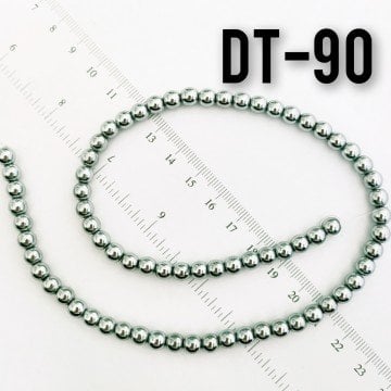 DT-090 Yuvarlak Gümüş Renk Hematit 6 mm