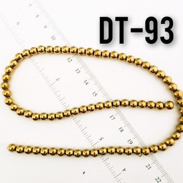 DT-093 Yuvarlak Koyu Altın Renk Hematit 6 mm