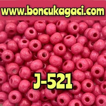 J-521 Fuşya Boyalı Preciosa Jabloneks Kum Boncuk 6/0 (4mm)