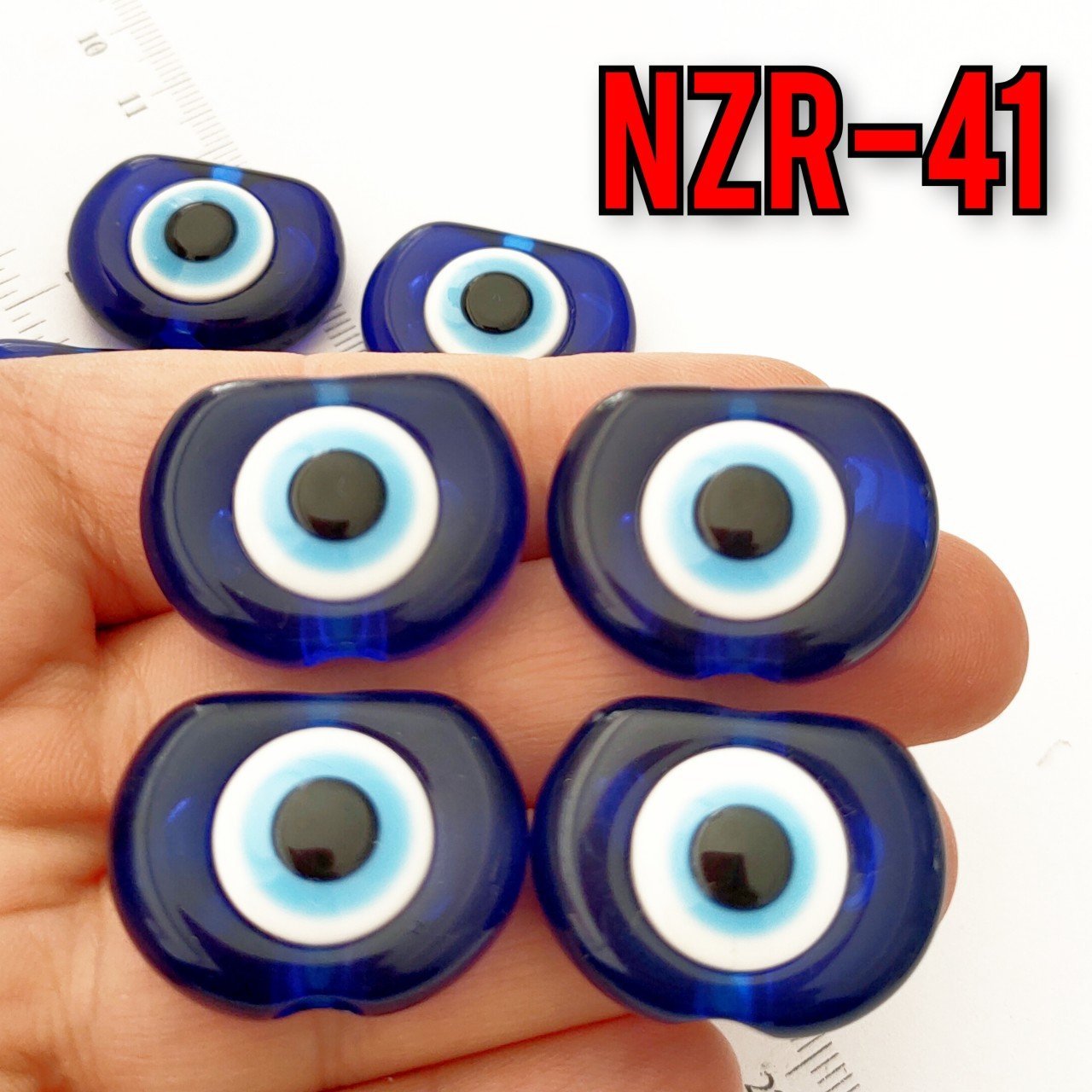 NZR-41 Büyük Boy Akrilik Nazar Boncuğu Kobalt-Nazarlık Mavi