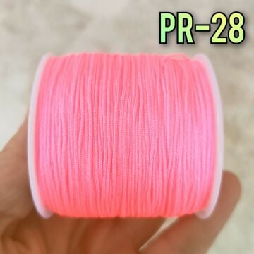 PR-28 A Kalite Parlak Neon Pembe Paraşüt İpi 0.8 mm