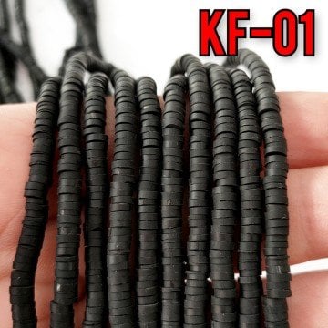 KF-01 Siyah Renk Fimo Boncuk 4 mm