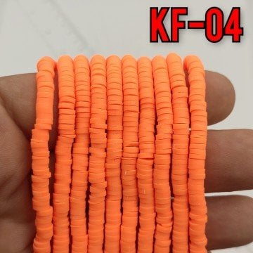 KF-04 Turuncu Renk Fimo Boncuk 4 mm