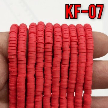 KF-07 Kırmızı Renk Fimo Boncuk 4 mm