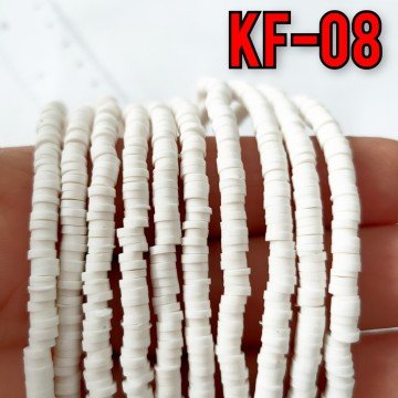 KF-08 Beyaz Renk Fimo Boncuk 4 mm
