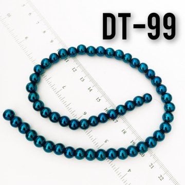 DT-099 Yuvarlak Gece Mavisi Renk Hematit 8 mm