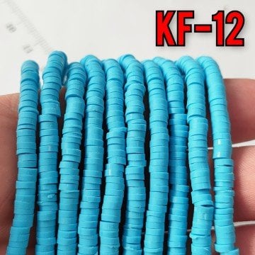 KF-12 Açık Mavi Renk Fimo Boncuk 4 mm