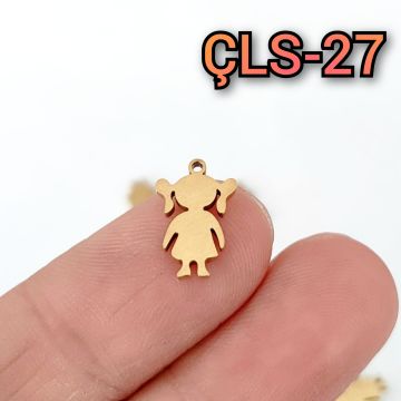 ÇLS-27 Altın Renk 316L Cerrahi Çelik Mini Kız Çocuk Sallantı