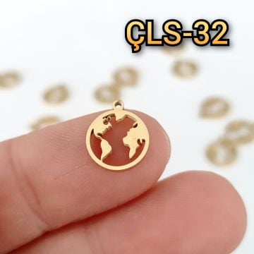 ÇLS-32 Altın Renk 316L Cerrahi Çelik Mini Dünya Sallantı