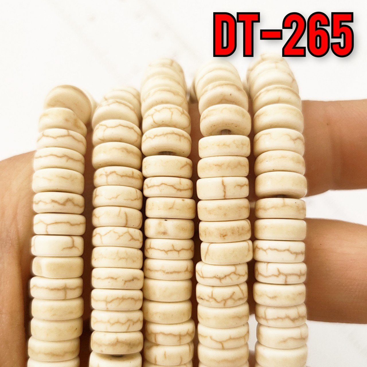 Dt-265 İmitasyon Krem Renk Disk Turkuaz Dizi 8*3 mm